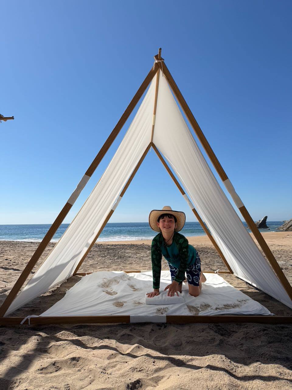 A private beach tent, the whole beach to ourselves